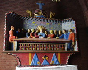 Dagfin Werenskiolds altertavle i Frogner kirkes kapell. Foto: Jardar Seim.