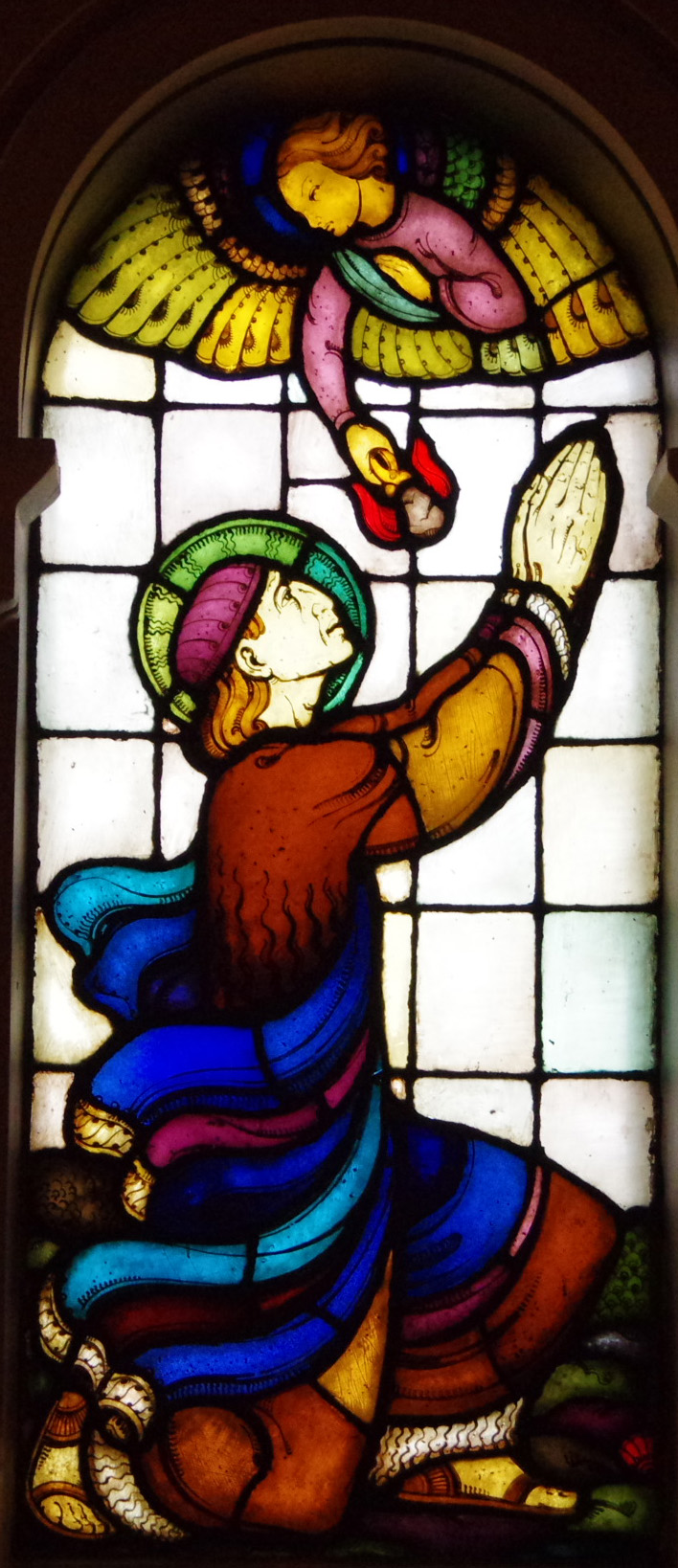 Jesajas kallelse, glassmaleri av Per Vigeland i Frogner kirke.